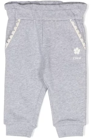 Chloé Mélange-effect cotton track pants