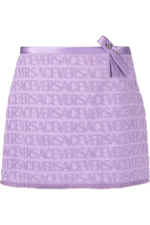 VERSACE X Dua Lipa logo-jacquard miniskirt