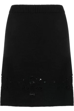 Chloé Pointelle-knit wool miniskirt