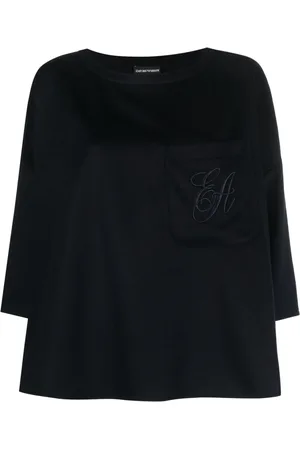 Emporio Armani Embroidered-logo long-sleeve top