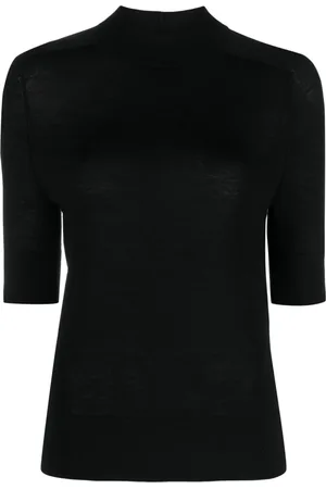 Calvin Klein Ribbed-collar wool knitted top
