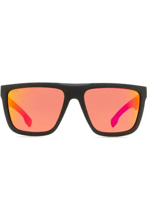HUGO BOSS Mirrored-lenses logo-detail sunglasses