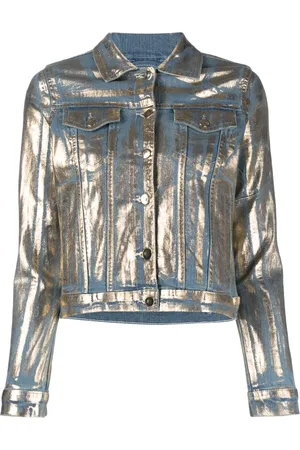 Madison.Maison Metallic coated-denim jacket