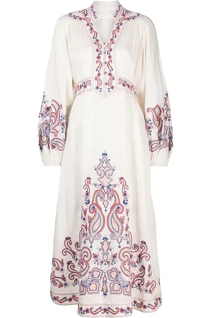 ZIMMERMANN Devi floral-embroidery midi dress