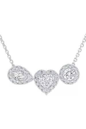 De Beers 18kt white gold Aura Trilogy diamond necklace