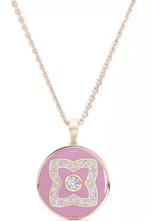 De Beers 18kt rose gold Enchanted Lotus diamond and enamel necklace