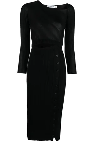 Self-Portrait Cut-out detail ribbed-knit midi dress