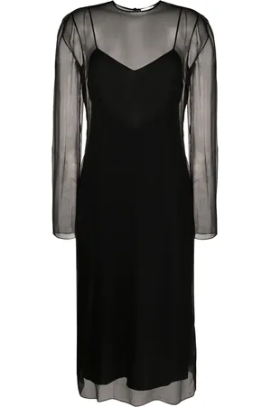 Salvatore Ferragamo Layered semi-sheer silk midi dress