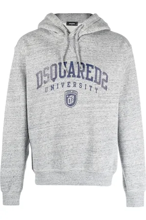 Dsquared2 Logo-print mélange-effect hoodie