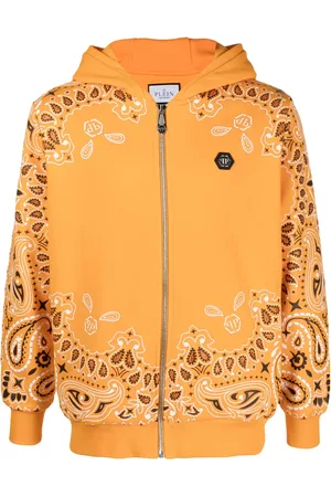Philipp Plein Bandana-print zip-up hoodie