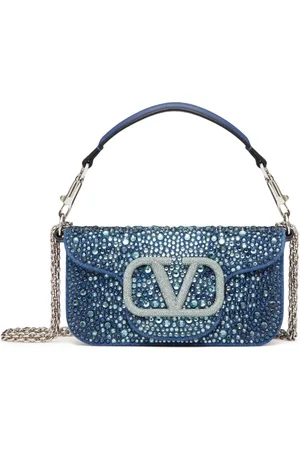 VALENTINO GARAVANI Small Loc?? embellished denim shoulder bag