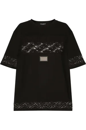 Dolce & Gabbana Lace-embellished short-sleeve T-shirt