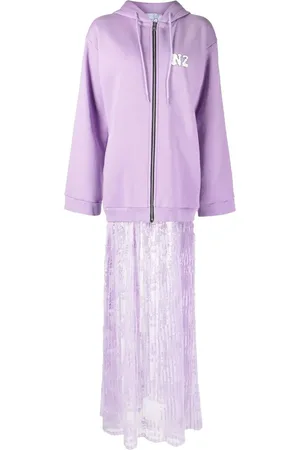 Natasha Zinko Combo logo-print hoodie dress