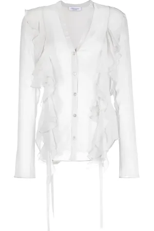 BLUMARINE Ruffled silk blouse