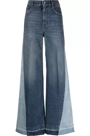 Stella McCartney Double-tone wide-leg jeans