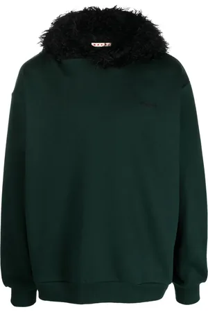 Marni Faux-fur cotton hoodie