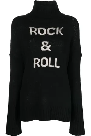 Zadig & Voltaire Funnel-neck intarsia-knit jumper