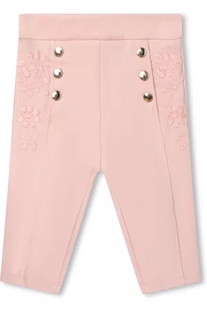 Chloé Embroidered-logo organic-cotton trousers