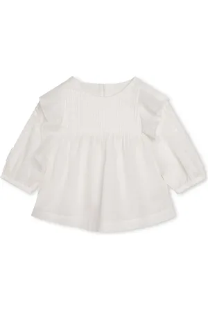 Chloé Ruffled-trim organic cotton blouse