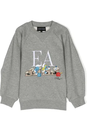 Emporio Armani Embroidered-logo cotton sweatshirt
