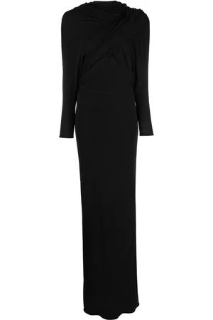 Saint Laurent Long-sleeve hooded gown
