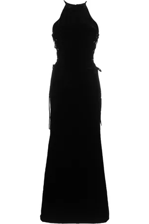 Alessandra Rich plaid-check lace-up dress - Black