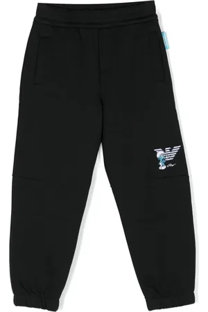 Emporio Armani X Smurfs embroidered-logo track pants