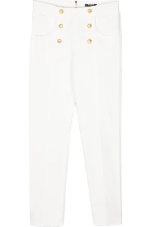 Balmain Embossed-button detail trousers