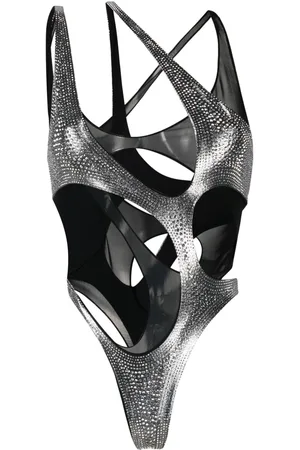 MUGLER Studded cut-out swimsuit