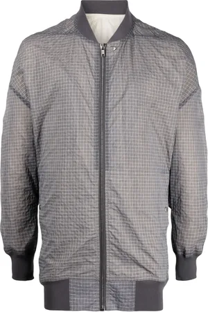 Rick Owens Grid-patterned zipped bomber jacket
