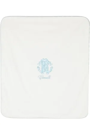 Roberto Cavalli Logo-print cotton blanket