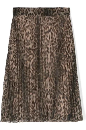 Roberto Cavalli Cheetah-print pleated skirt