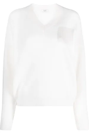 PESERICO SIGN Metallic-threading V-neck jumper