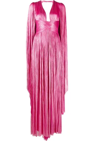 MARIA LUCIA HOHAN Crystal plung-neck side-slit gown