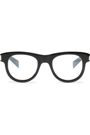 Saint Laurent Logo-engraved round-frame glasses