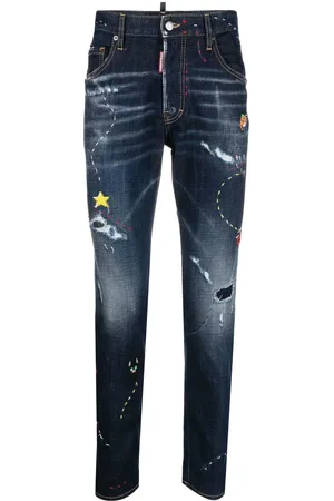 Dsquared2 Illustrated distressed skinny jeans
