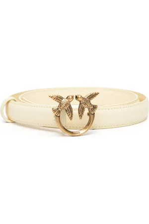 Pinko Love Birds-buckle leather belt