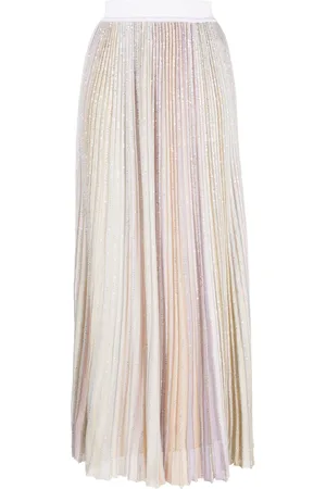 Missoni Stripe-pattern plissé midi skirt
