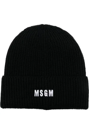 Msgm Logo-embroidered ribbed-knit beanie