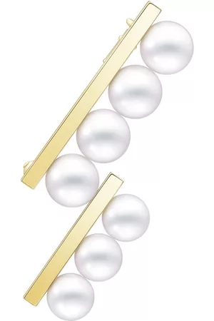 Tasaki 18kt yellow Collection Line Balance Step Akoya pearl brooch