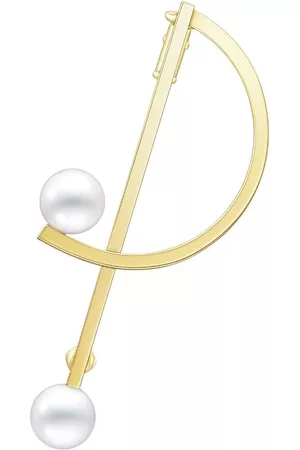 Tasaki 18kt yellow Collection Line Kinetic pearl brooch