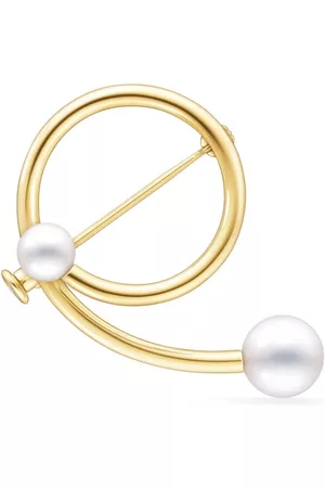 Tasaki 18kt yellow Collection Line A Fine Balance pearl brooch