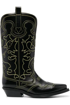 Ganni 45mm western leather boots