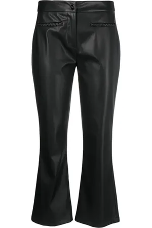 Liu Jo Faux-leather flared cropped trousers