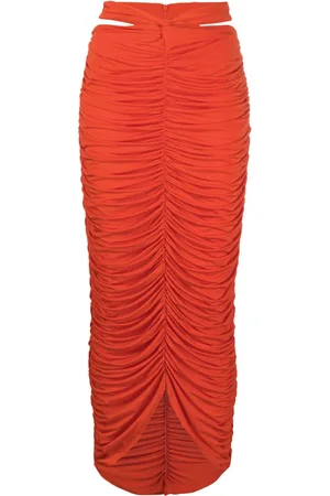 Paris Georgia Farrah cut-out ruched maxi skirt