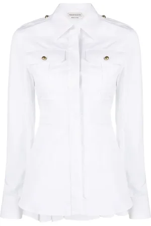 Alexander McQueen Box-pleat cotton shirt