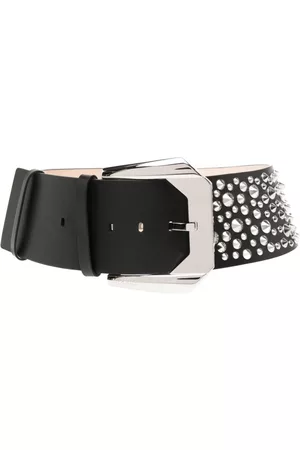 VERSACE Stud-embellished leather belt