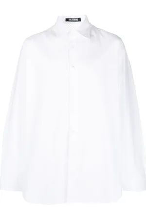 RAF SIMONS Mesh-detail cotton shirt