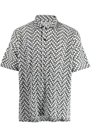 Issey Miyake Check-pattern polo shirt