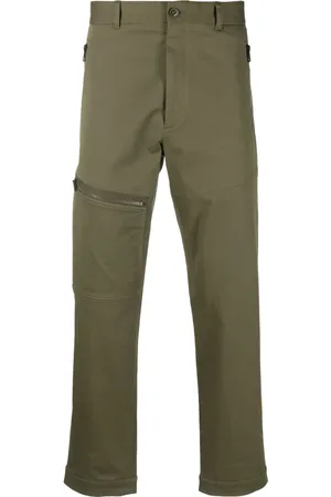 Moncler Logo-patch twill tapered-leg trousers
